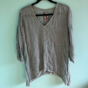 Johnny Was Grey Blouse